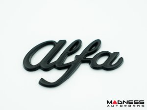 Alfa Romeo Emblems & Badges Kit - Black - "Alfa Romeo" + "Sportiva" Emblems + 2 AR Badges